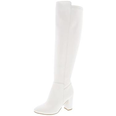 Imagem de TruFox Botas femininas de salto alto e elegante, Branco, 10