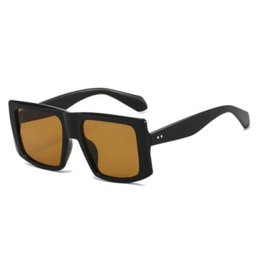 Imagem de Óculos de Sol Femininos Retrô com Armação Grande e Degradê, Estampa Leopardo, Modelo Simples, Proteção UV400 (Preto e Marrom)