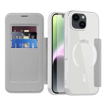 Imagem de Asuwish Capa de telefone para iPhone 14 6,1 polegadas capa carteira magnética com protetor de tela de vidro temperado flip porta-cartão de crédito bloqueio RFID acessórios para celular iPhone 14 5G i
