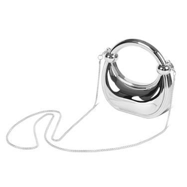 Imagem de chushui Mini bolsa de corrente, bolsa pequena brilhante para mulheres, bolsa clutch para festa noturna Y2k, Lua - prata