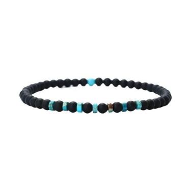Imagem de Pulseira Masculina De Pedra Natural Olho De Tigre 4mm, Joias De Praia 