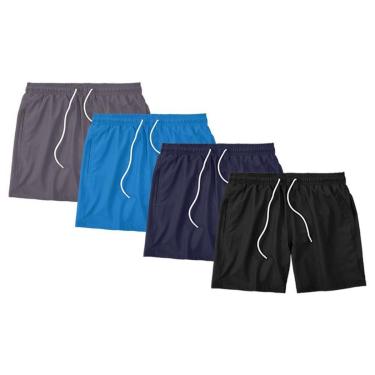 Imagem de Kit 4 Shorts Masculino Liso Básico Bermuda Tactel Água Praia Treino Academia Corrida-Masculino
