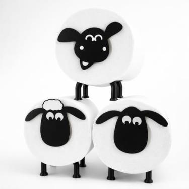 Imagem de Suporte Papel Higiênico Ovelha, Porta Rolo, Banheiro, TimeClick (Kit com os 3)