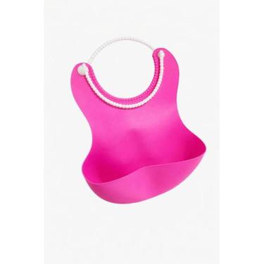 Imagem de Babador Infantil Rígido C/ Coletor 24x12cm Reutilizável - NORIONE, Ros