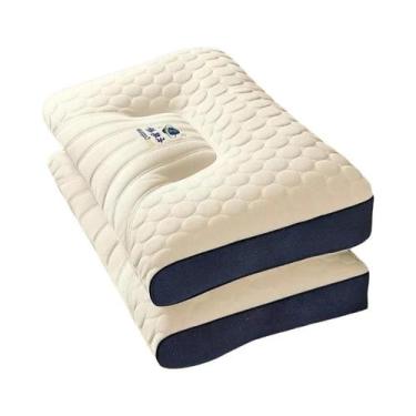 Imagem de Travesseiro De Pescoço Preenchido Com Látex Para Sono Profundo, Auxíli