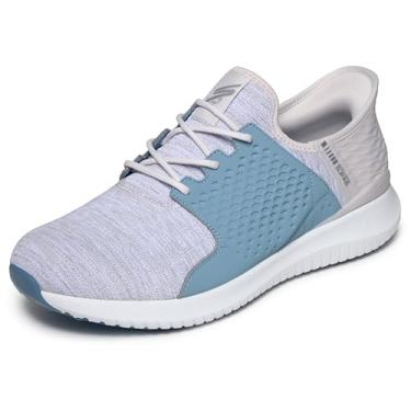 Imagem de Skechers Max 2 Rover Tênis masculino de golfe sem cadarço, Cinza claro/azul claro, 38