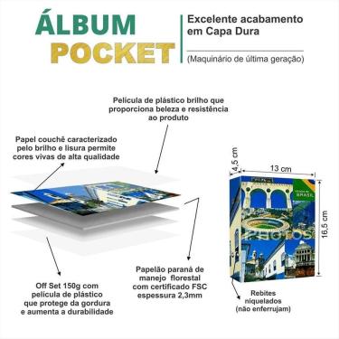 Imagem de 4 Albuns Fotográficos10X15/120 Fotos Regiôes Do Brasil Azul