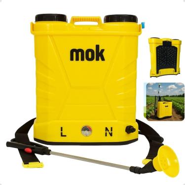 Imagem de Mok Pulverizador Costal Elétrico Agrícola, Amarelo, com Lança e Bicos de Pulverização