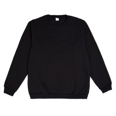 Imagem de Moletom Feminino Desayner Plus Size Gola Careca Preto, Preto, G1