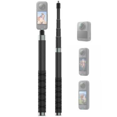 Imagem de NEOSOU Haste invisível de bastão de selfie de 110 cm, haste de extensão de fibra de carbono para Insta360 X5 X4 X3 DJI Osmo 360 Nano, leve/à prova d'água/extensível/telescópica para acessórios de