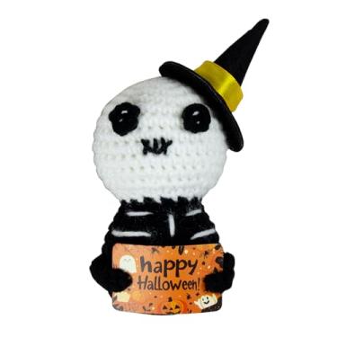 Imagem de Halloween Decorations Boo Basket Stuffers for Women Him,Knitted Wool Ghost Toys with Positive Card,Funny Cute Encouragement Novelty Gift Crochet Doll with Witch Hat for Home,Desk,Halloween Party Decor