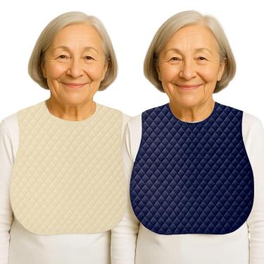 Imagem de Babador Adulto idoso alimentacao Impermeavel Acamados kit 2