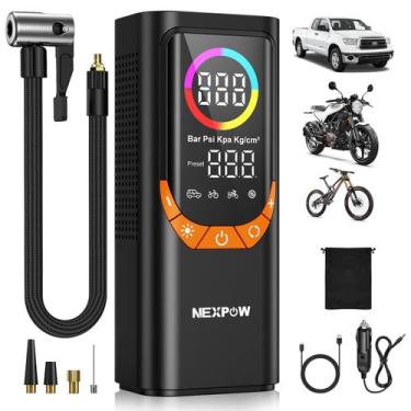 Imagem de Compressor de ar portátil NEXPOW NP17 150 PSI com luz LED