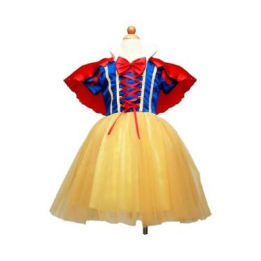 Imagem de Fantasia De Princesa Branca De Neve Para Meninas Com Capa E Acessórios