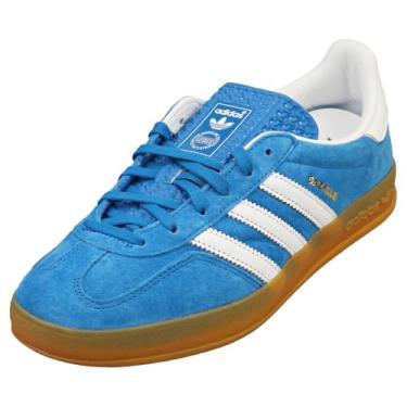 Imagem de adidas Originals Tênis masculino Gazelle Indoor, Pássaro azul/nuvem branco/pássaro azul, 43