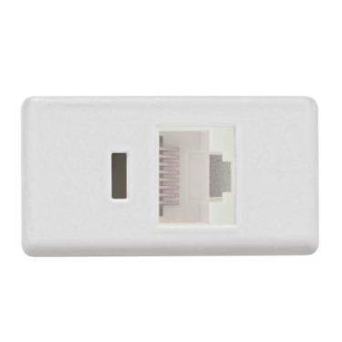 Imagem de Módulo Tomada Rj45 Cat6 Tramontina Branca