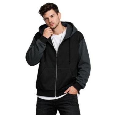 Imagem de Moletom Masculino com Zíper e Capuz Flanelado Conforto para Dias Frios-Masculino