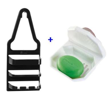 Imagem de Kit Porta Shampo e Saboneteira - Suporte Shampoo + Saboneteira - Xampo