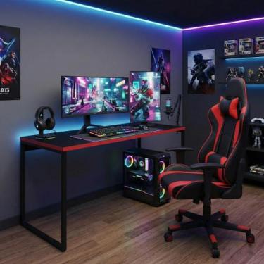 Imagem de Mesa Gamer Kuadra 150cm Est.Preta - Metalig