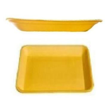 Imagem de Kit 800 Bandeja De Isopor Amarela B01 Rasa - 15X15X1,8Cm - Ultra
