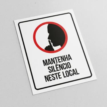 Imagem de Placa Acm Mantenha Silêncio Neste Local 18X23 - Sinalizo