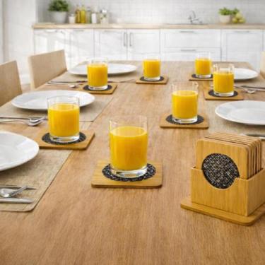 Imagem de Kit 6 Descansos de Copo com Suporte MDF Elegante - IMPORIENTE