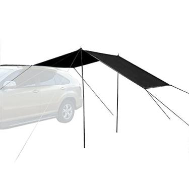 Imagem de Tenda de cobertura automática para carro SUV acampamento ao ar livre viagem praia guarda sol preto M - 300 x 200 cm