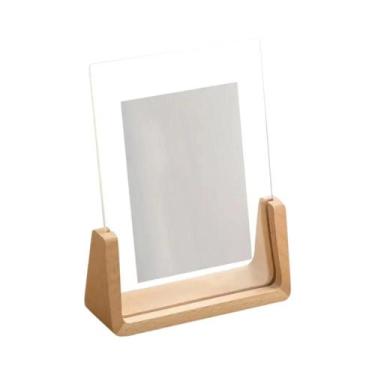 Imagem de Porta-Retrato De Acrílico Transparente Em Formato U De Madeira Nogueir