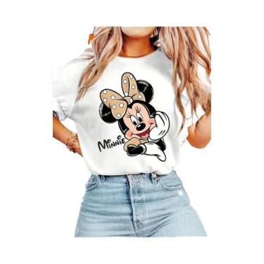 Imagem de Camiseta Feminina Com Estampa De Bolinhas E Laço Disney Casual Com Gol