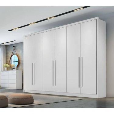 Imagem de Guarda Roupa Casal 100% Mdf 6 Portas 8 Gavetas - Livorno-branco - Móveis Horizonte