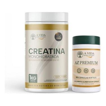 Imagem de Creatina Monohidratada 1kg + Poliv Az 90 Solftgels Creatina 100 Pura -