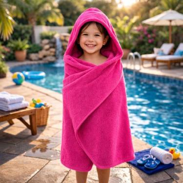 Imagem de Toalha de Banho e Praia Infantil Criança Menina Menino Tecido Liso Kid