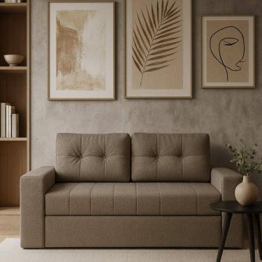 Imagem de Sofá Cama Casal Murilo 182cm em Tecido Linho Linho Cinza