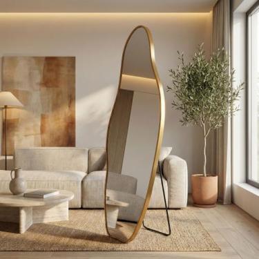 Imagem de Espelho Orgânico Lopazzi Corpo Inteiro 150cm Grande Decorativo Quarto 