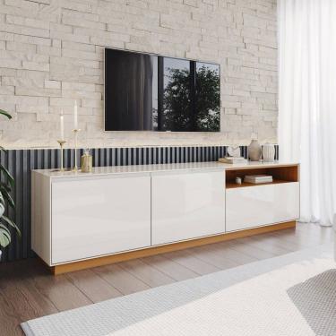 Imagem de Rack para TV Até 86 Polegadas Auryn 3 Portas Cinamomo/Off White - Henn