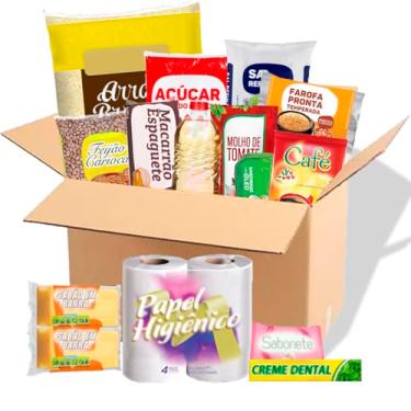 Imagem de Cesta Básica De Alimentos E Higiene Econômica Kit Social