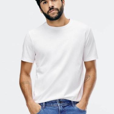 Imagem de Camiseta Manga Curta Hering Masculina 0201, Branco, G