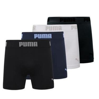Imagem de Kit 4 Cuecas Puma Boxer Sem Costura Poliamida Respirável, Chumbo, eg