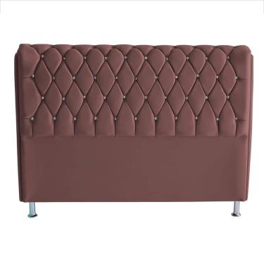 Imagem de Cabeceira Londres Para Cama Box King 195 Cm Madeira Eucalipto Suede Rosê Do Lar Móveis e Decoração