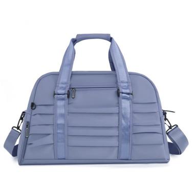Imagem de Bolsa de Viagem de Bordo com Compartimento para Sapatos e Bolso Porta Tênis Azul OEM 26x48x15