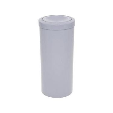 Imagem de Lixeira Plástica 50 Litros Com Tampa Meia Esfera Cinza