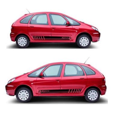 Imagem de Kit 2  Adesivo Carro Xsara Citroen Faixas Laterais Em Vinil - onl