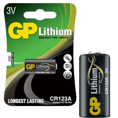 Imagem de Pilha Bateria Cr123 3v Lithium GP Cartela Com 1 Gppcl123a002
