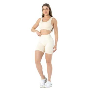 Imagem de Shorts Sem Costura Selene Bermuda Fitness Academia Corrida, M, 140, Ma
