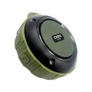 Imagem de Caixinha De Som Bluetooth Sp11 Potência De 10w - OEX, Preto e Verde, 5
