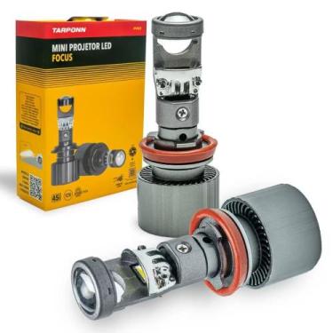 Imagem de Par Lampada Led Mini Projetor Canhão H8 H9 H11 H16A 6000K 45w 4500 Lum