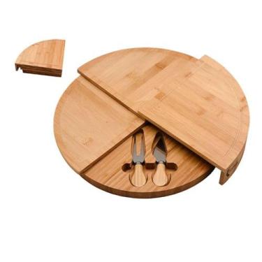 Imagem de Tábua Petisqueira Queijo 3 Peças Bambu 37cm Kenya Marrom