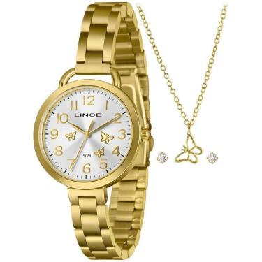 Imagem de Kit Relógio Lince Feminino Dourado LRGH307L36 K0L2S2KX-Feminino