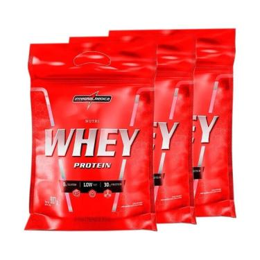 Imagem de Combo 3x Nutri Whey Isolado Concentrado 907 Morango Refil -  Integralmedica-Unissex