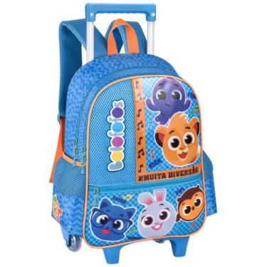 Imagem de Mochila De Rodinha E Costas Escolar Infantil Bolofofos Oficial Azul